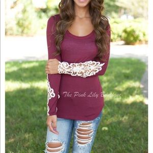 All I Need Lace Sleeve Blouse